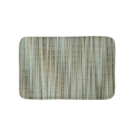 Turquoise en Gold Striped Pattern Badmat (Voorkant)