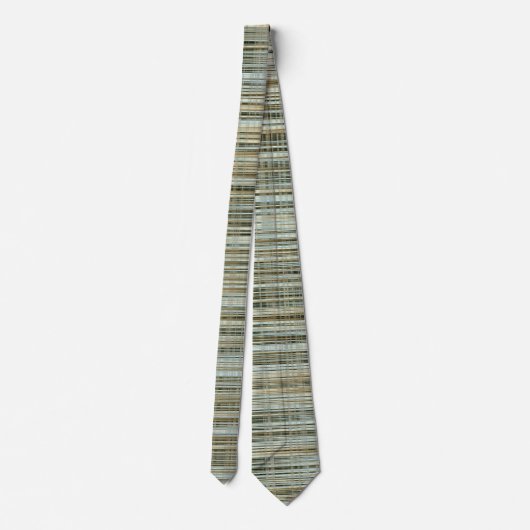 Turquoise en Gold Striped Pattern Stropdas (Achterkant)