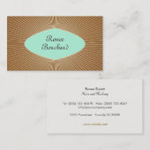Turquoise en Gold Sunburst Retro Mode Boutique Visitekaartje (Voorkant / Achterkant)
