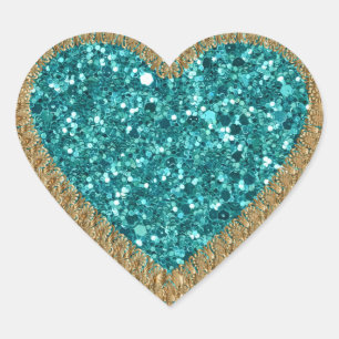 Turquoise en goubling hart sticker
