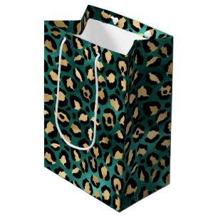 Turquoise en Goud Luipaard Serie Design 3 Medium Cadeauzakje