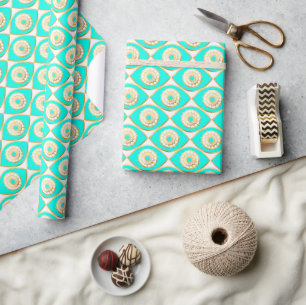Turquoise en Gouden Derde Oog Cadeaupapier