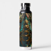 Turquoise en Gouden Drakengezicht Waterfles (Rechts)