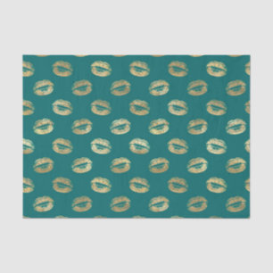 Turquoise en gouden folie lippen tissuepapier