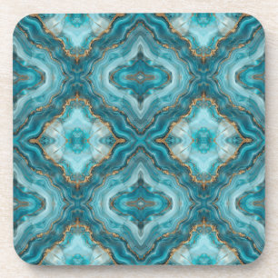 Turquoise en Gouden Glitter Agaat Bier Onderzetter