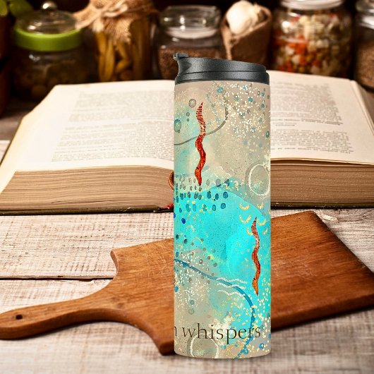 Turquoise en gouden oude wijsheid Boho Thermosbeker