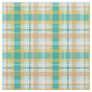 turquoise en gouden plaid van tartan stof