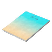 Turquoise en gradiënt gepersonaliseerd notitieblok (Gedraaid)
