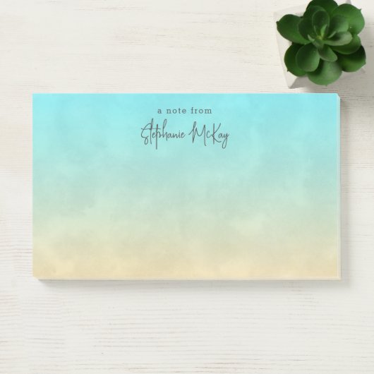 Turquoise en gradiënt gepersonaliseerd post-it® notes (Kantoor)