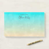 Turquoise en gradiënt gepersonaliseerd post-it® notes (Op bureau)