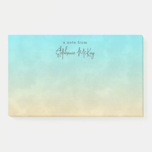 Turquoise en gradiënt gepersonaliseerd post-it® notes (Voorkant)