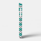 Turquoise en Gray Chevron Zigzag Monogram Case-Mate iPhone Case (Achterkant / Links)