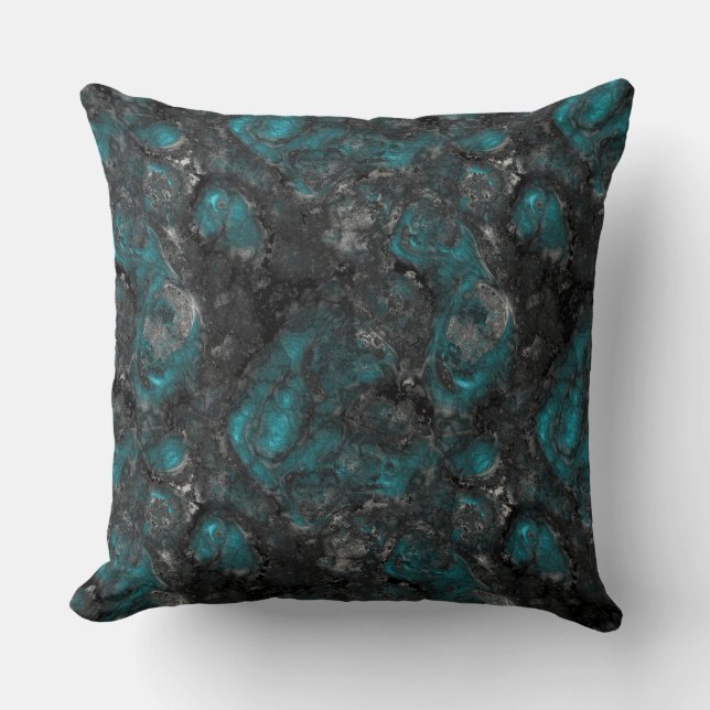 Turquoise en Gray Kussen (Voorkant)