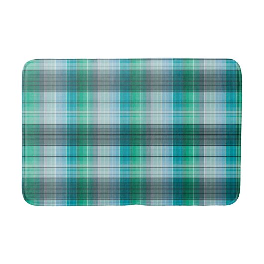 Turquoise en grijs in een kooi badmat (Voorkant)