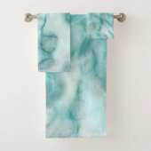 Turquoise en grijs Marmer abstract Bad Handdoek (Insitu)