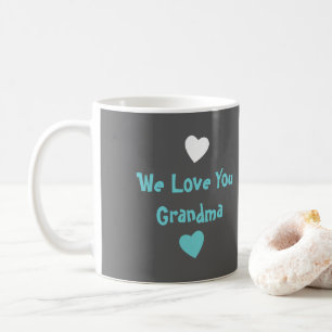 Turquoise en grijs met liefdesharten en foto's koffiemok