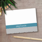 Turquoise en Grijze Chevrons Aangepaste naam Post-it® Notes