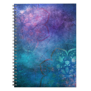 Turquoise en groene elegante lotusbloem notitieboek