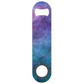 Turquoise en groene elegante lotusbloem speed flessenopener (Achterkant)