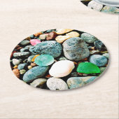 Turquoise en Groene Zeeglas Pulp Board Onderzetter (Gebogen)