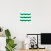Turquoise en groene zigzag poster (Thuiskantoor)