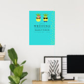 Turquoise en Lemon Summer Beach Wedding Welcome Poster (Thuiskantoor)