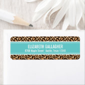 Turquoise en Leopard Print Retouradres Etiket (Insitu)