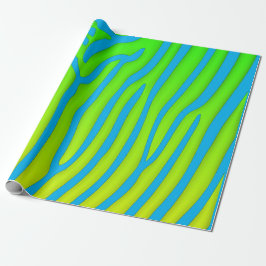 Turquoise en Limoen Zebra Stripes Animal Print Cadeaupapier