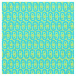 Turquoise en limoengroene geometrische patroon stof