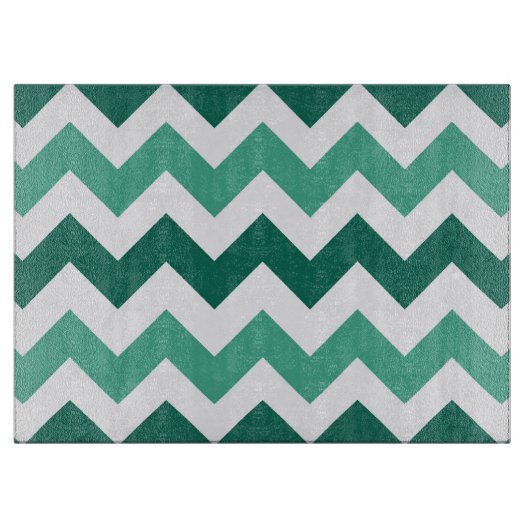 Turquoise en Mint Chevron Pattern Snijplank (Voorkant)