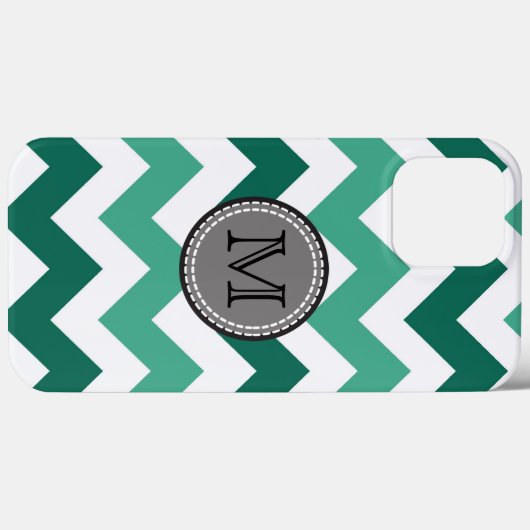 Turquoise en Mint Chevron Zigzag Monogram Case-Mate iPhone Case (Achterkant (horizontaal))