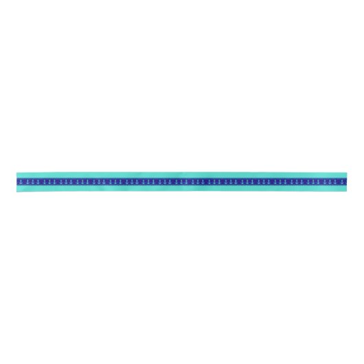 Turquoise en Navy Blue Coastal Pattern Anchors Lint (Voorkant)