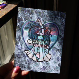 Turquoise en Paarse Buikdanseres Liefdeshart Briefkaart