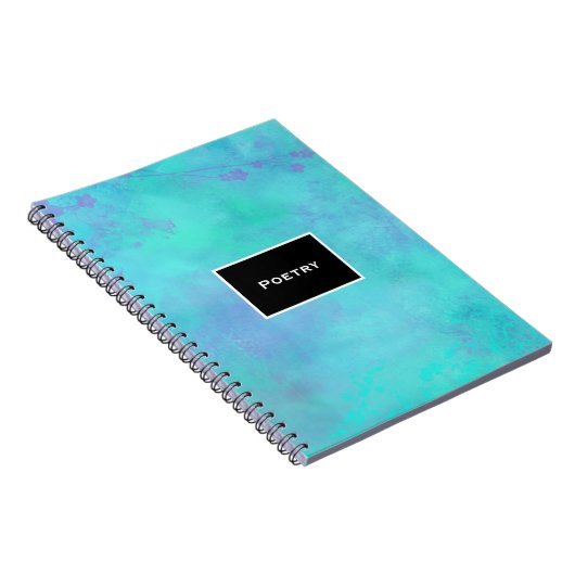 Turquoise en Paarse Misty Etheral Abstract Notitieboek (Rechterzijde)