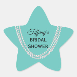 Turquoise en Parels Bruidsfeest Ster Sticker