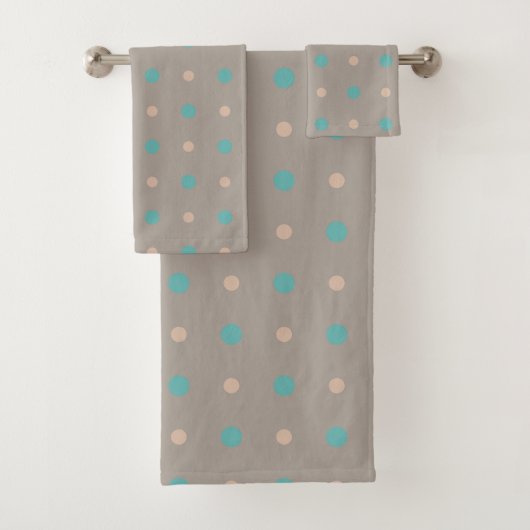 Turquoise en perzik bad handdoek (Insitu)