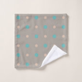 Turquoise en perzik bad handdoek (Wasdoekje)