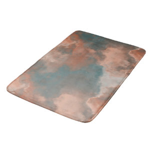 Turquoise en perzik marmer abstract badmat