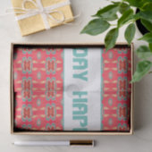 Turquoise en Red Patterned Tissuepapier (Geschenk)