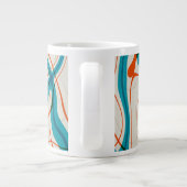 Turquoise en rode swirls extra grote beker (Achterkant)