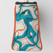 Turquoise en rode swirls golfheadcover (Draai 90)