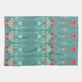 Turquoise en rood theedoek (Horizontaal)