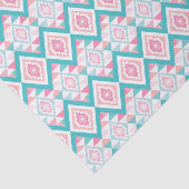 Turquoise en Roze Boho Aztec Patroon Tissuepapier (Detail)