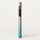 Turquoise en roze glitter ombre Case-Mate iPhone case (Achterkant/links)