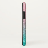 Turquoise en roze glitter ombre Case-Mate iPhone case (Achterkant/rechts)