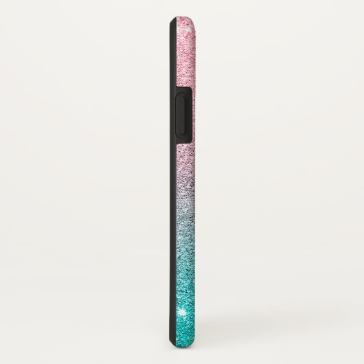 Turquoise en roze glitter ombre Case-Mate iPhone case (Achterkant/rechts)