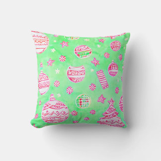 Turquoise en roze kerstversieringen, sneeuwvlokken kussen