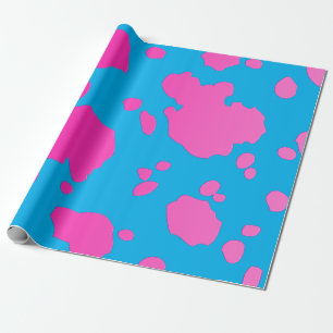 Turquoise en roze Koe vlekken Animal Print Cadeaupapier