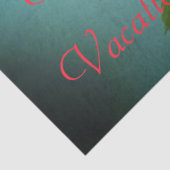 Turquoise en roze koraal bloemig weefsel papier (Detail)