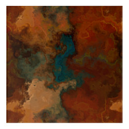 Turquoise en Rust Marmer abstract Acryl Muurkunst